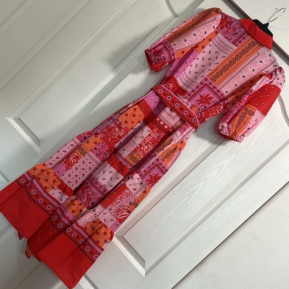 NEW kate spade Bandana Patchwork Midi Dress size XS - Picture 2 of 6